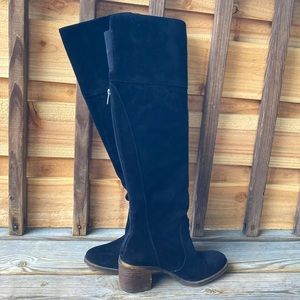Lucky Brand Black Suede Over the Knee Boots 8M/38